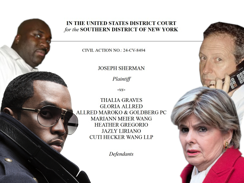 Joseph Sherman vs Thalia Graves, Gloria Allred et al. 24-CV-8494. SDNY.